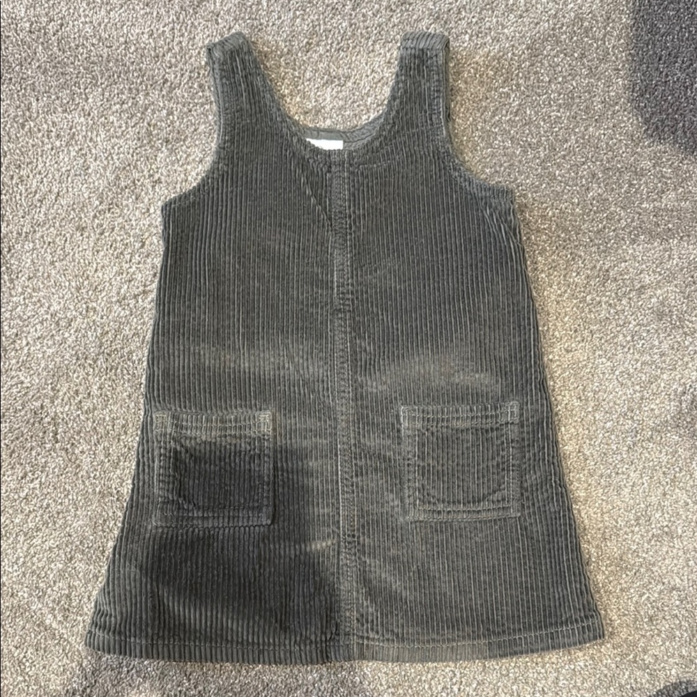 Kids Corduroy Dress - Black/Gray